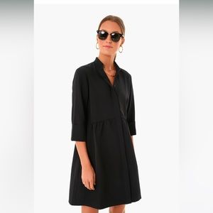 Black Stretch Crepe Royal Shirt Dress Tuckernuck